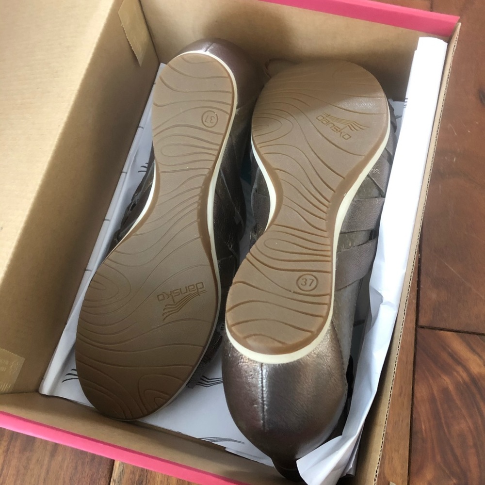 Dansko Vivian Nappa Pewter Gladiator Wedge 37 - Picture 6 of 8